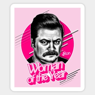 Woman Of The Year - Ron Swanson Sticker